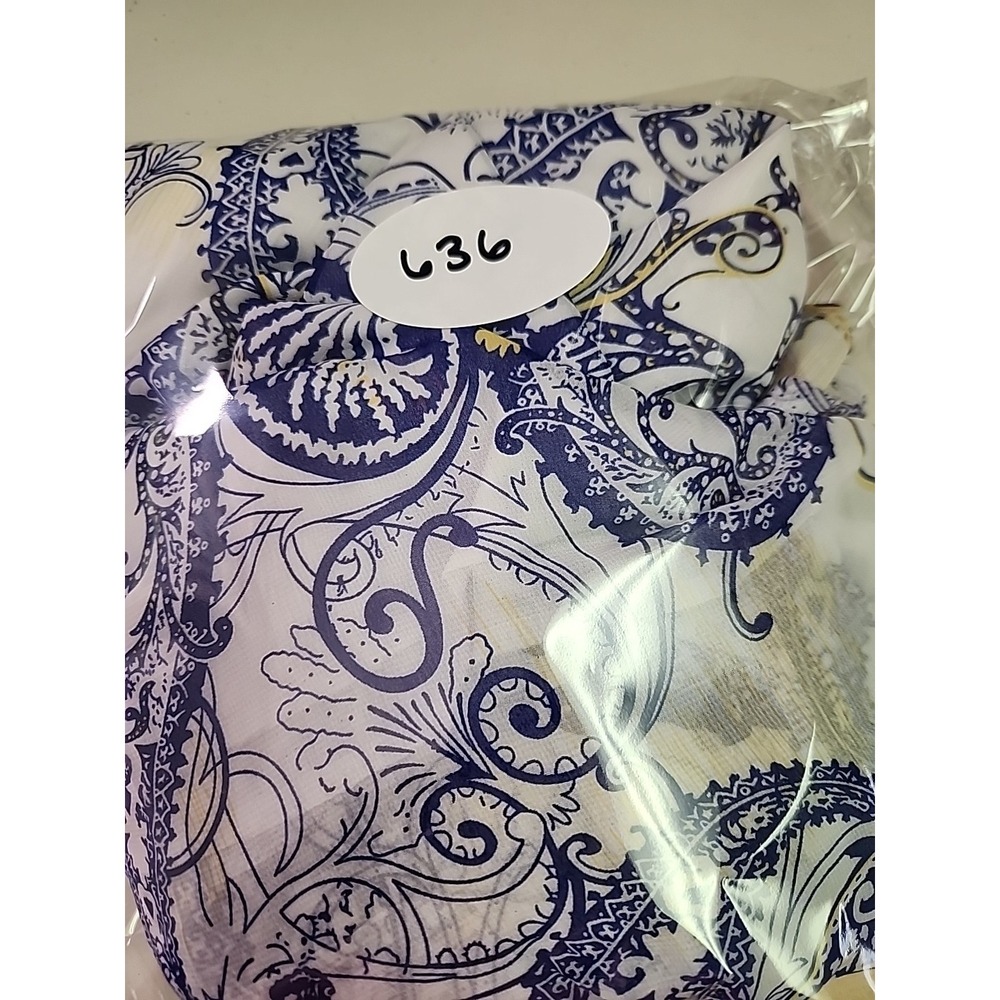 Blue/White Maxi Dress Women Small Mediterranean Greek Inspired Paisley 90's - Picture 9 of 9